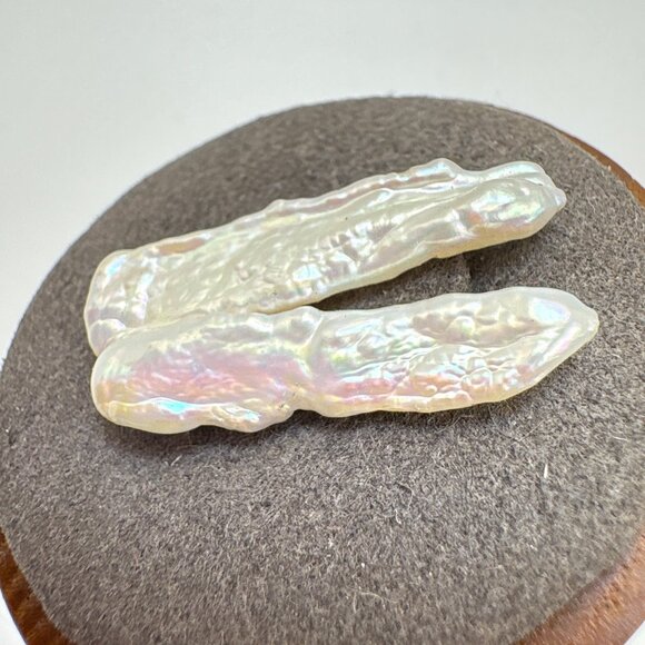 Loose Gemstone Baroque Double Bar Stick Cultured Pearl Size 1" Length - Picture 6 of 10